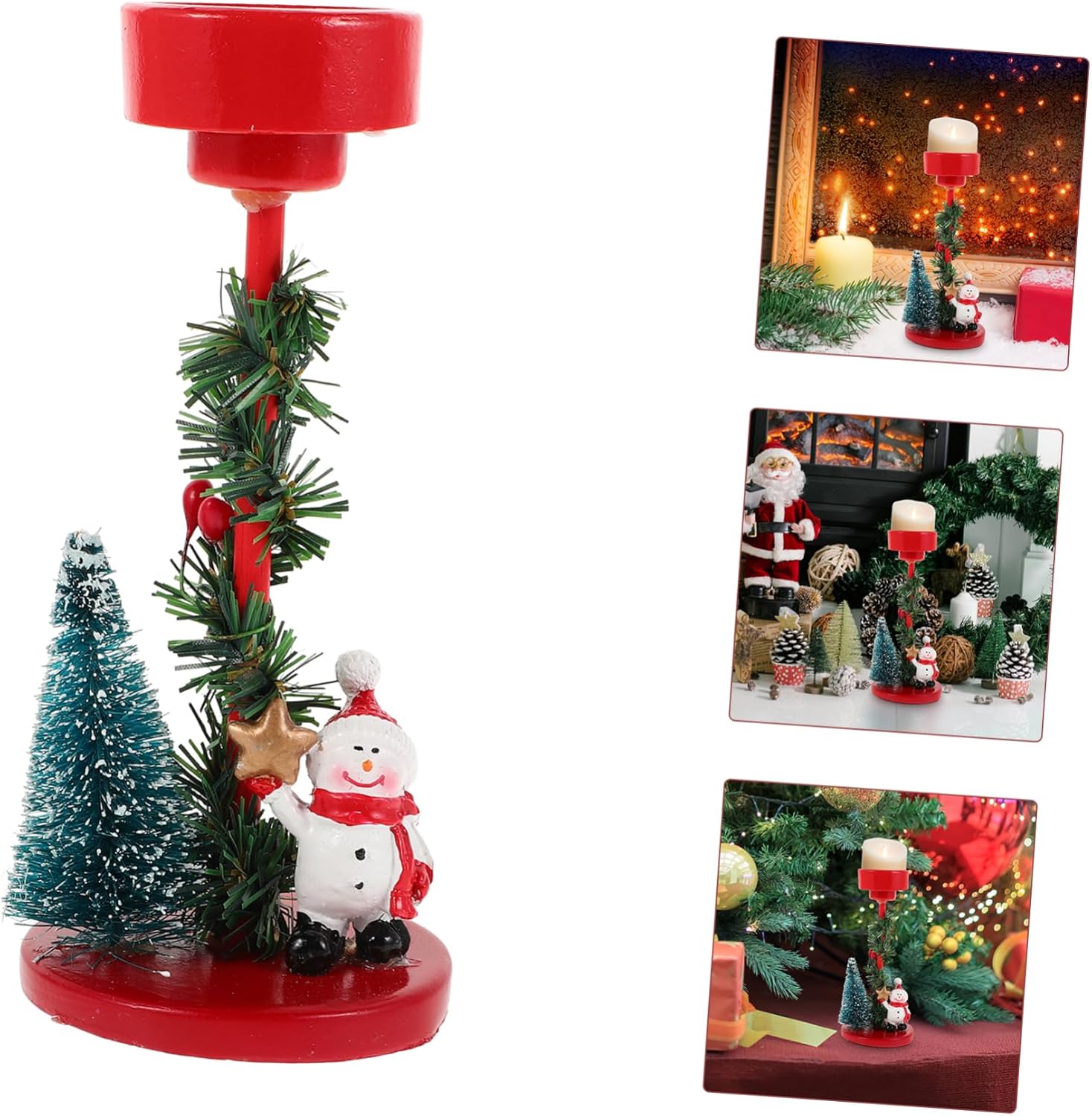 Whimsical Snowman Candle Holder for Christmas and Wedding Decor