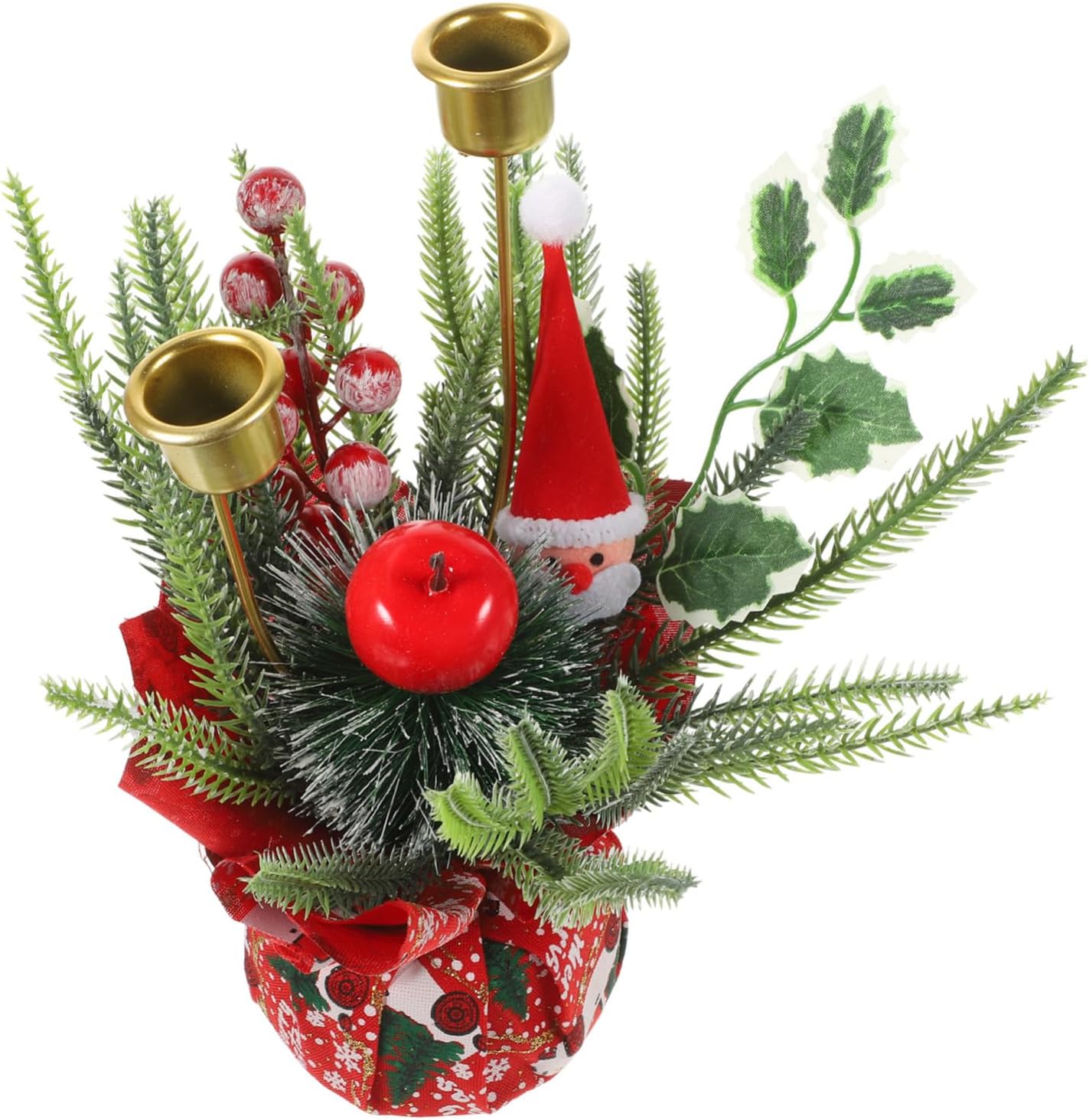 BUGUUYO Christmas Candle Holder with Realistic Fruit Bouquet