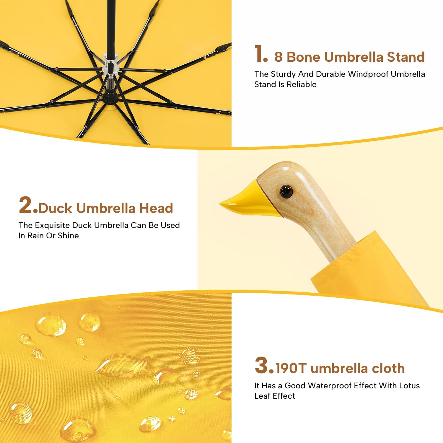 LEAGERA Cute Duck Head Folding Umbrella for Girls