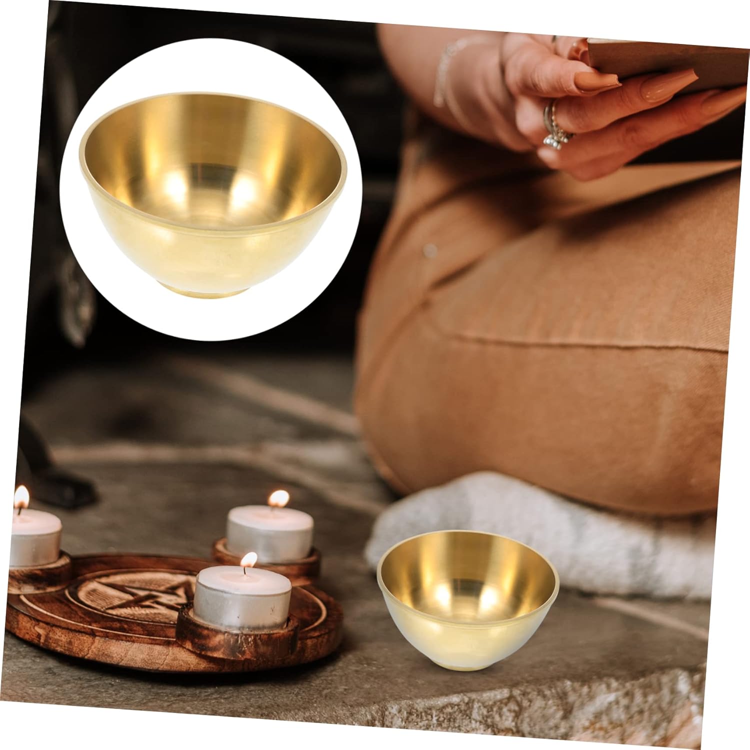 PRETYZOOM Gold Trim Decorative Serving Bowl