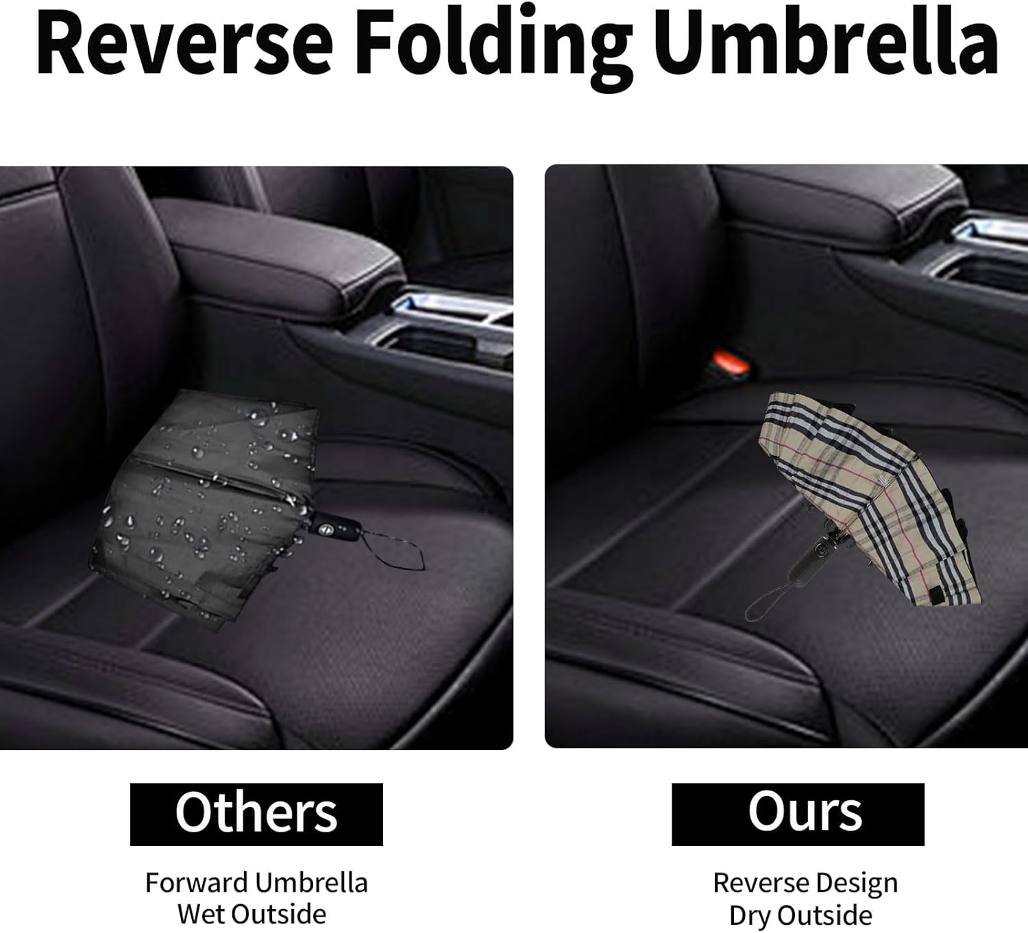 Compact Travel Umbrella with Inverted Design