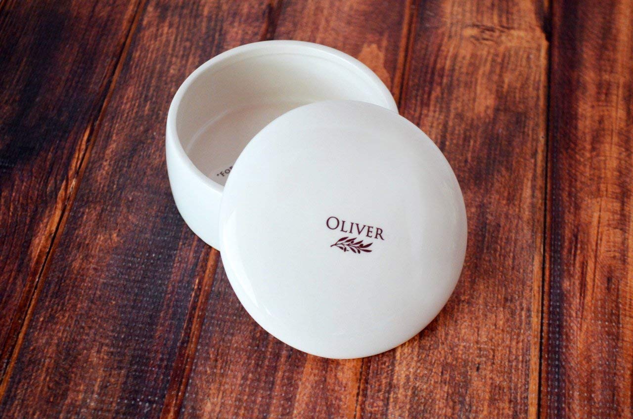 Personalized Baptism Gift Round Keepsake Box with Have Adventures Saying