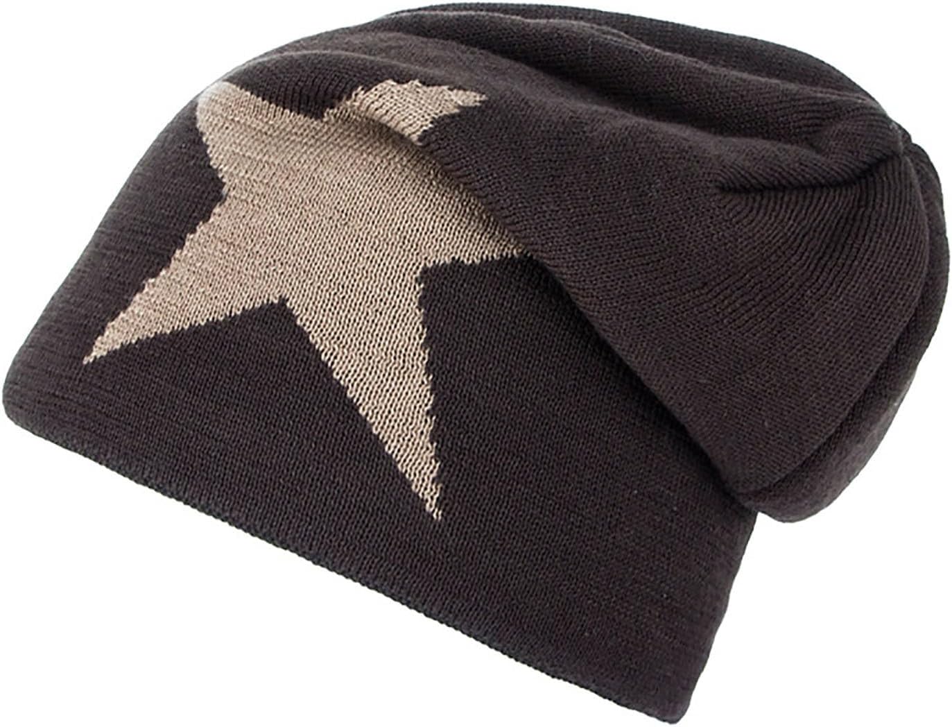 Cambkatl Mens Star Graphic Slouchy Beanie