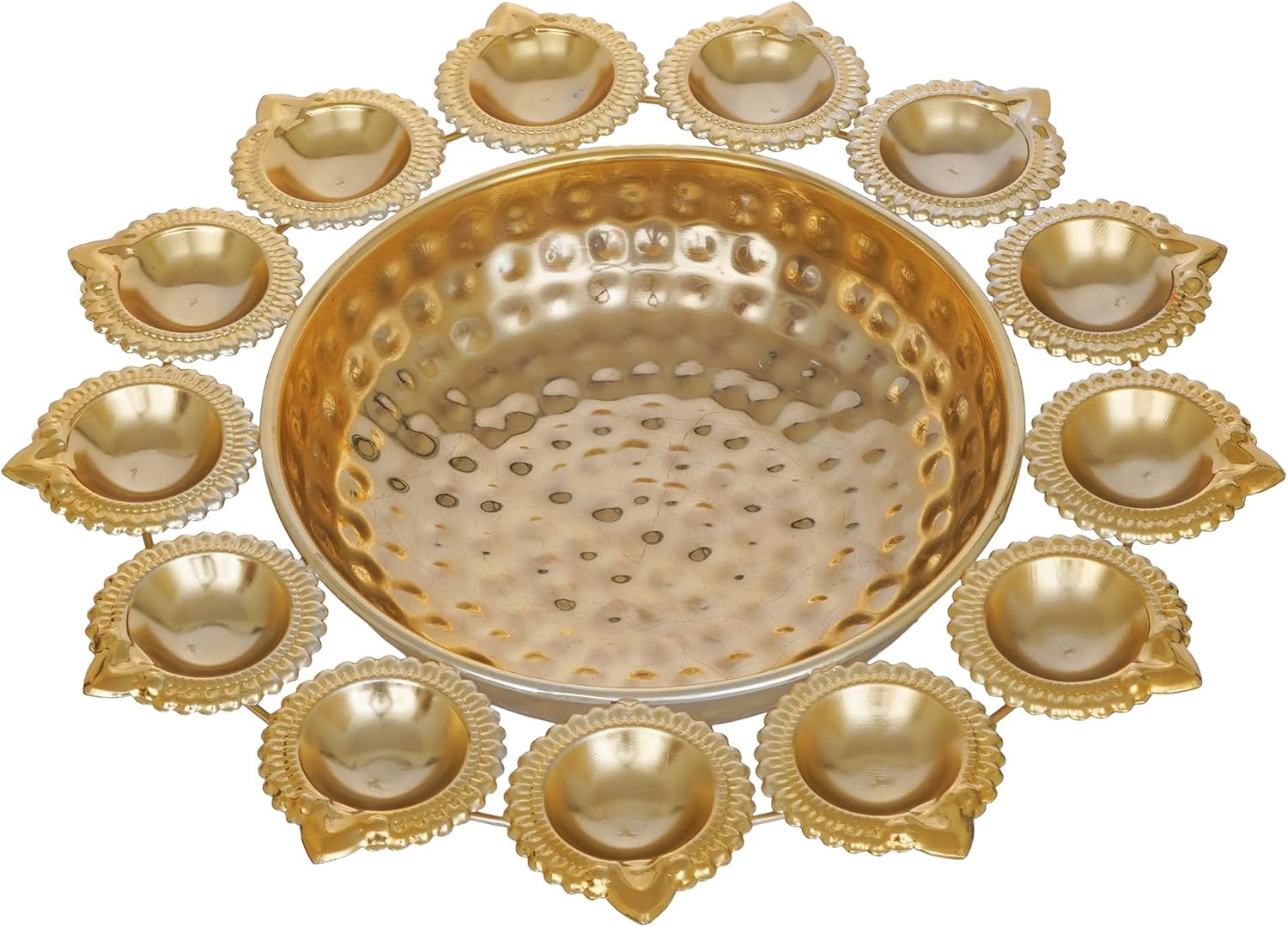 Sharvgun Diya Shape Flower Decorative Urli Bowl