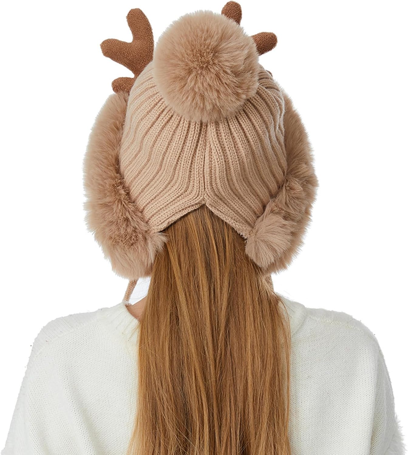 FCLEIH Plush Knit Hat for Winter Men Women Kids