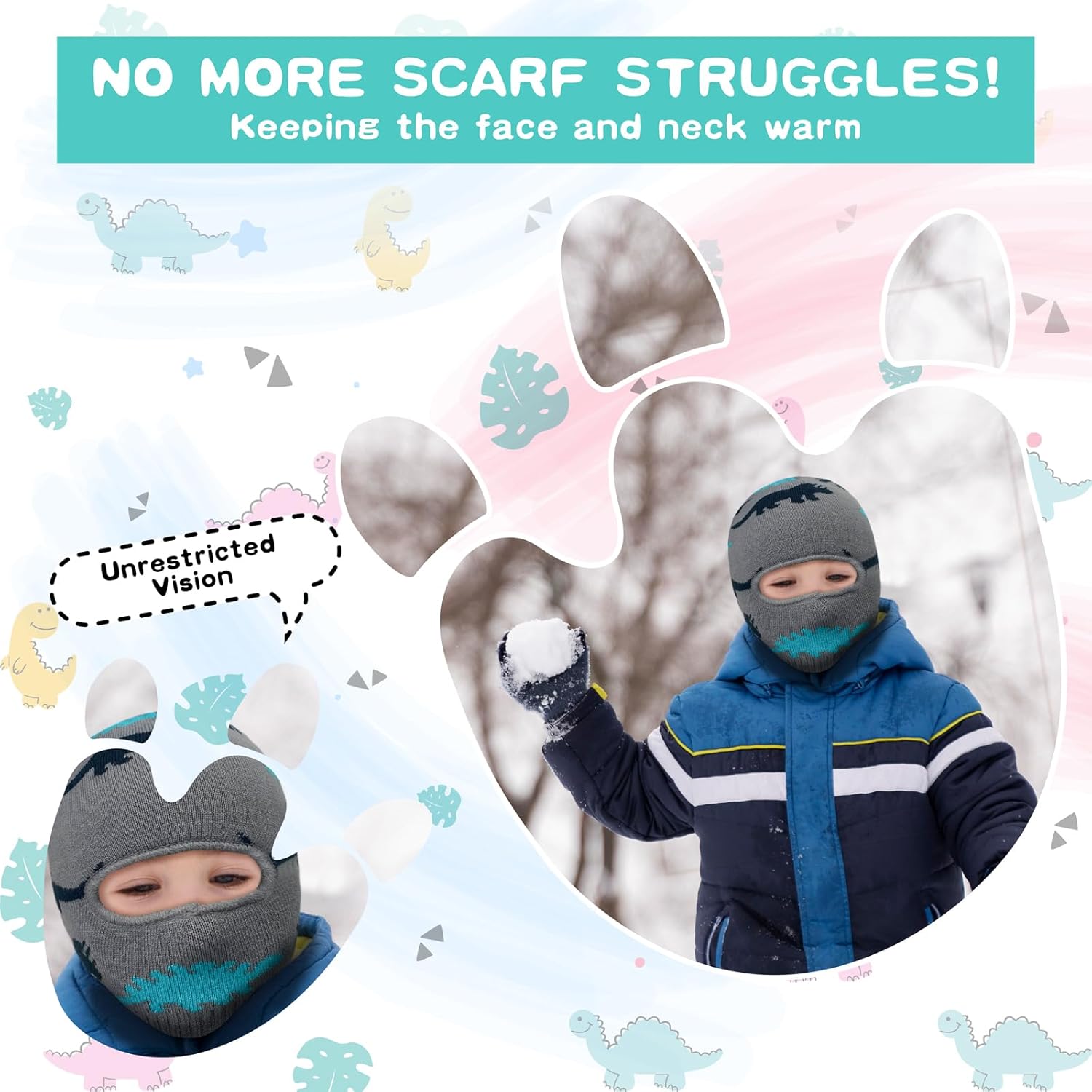 GSAFEME Kids Balaclava Ski Mask - Winter Face Cover for Boys Girls