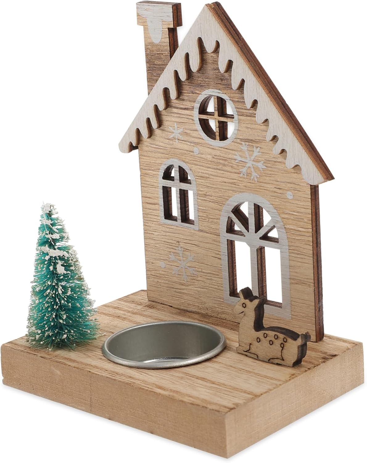 Housoutil Reindeer Candle Holder for Christmas Decor