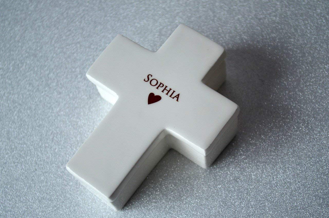 Personalized Cross Keepsake Box - Baptism First Communion Confirmation Gift