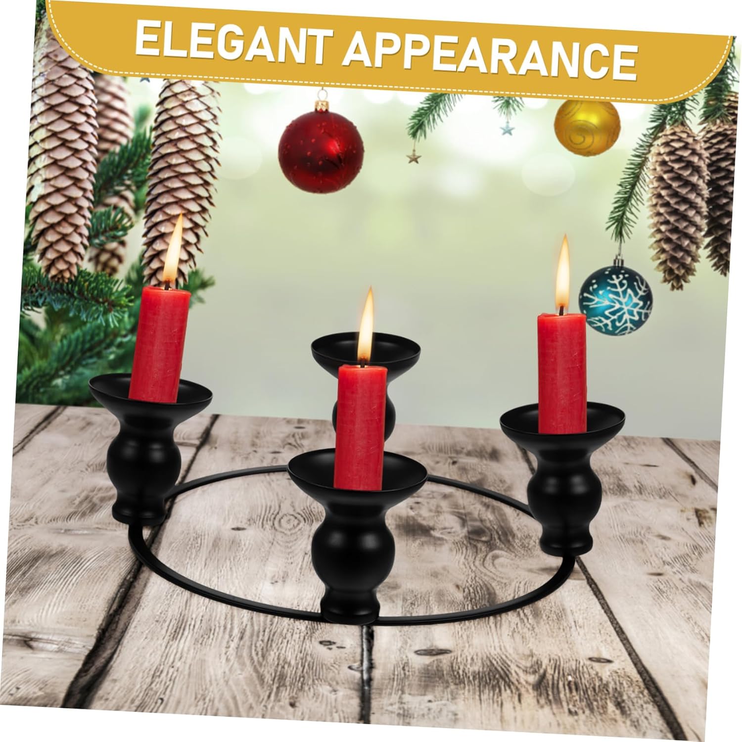 MAGICLULU Iron Christmas Candle Holder Ring 1