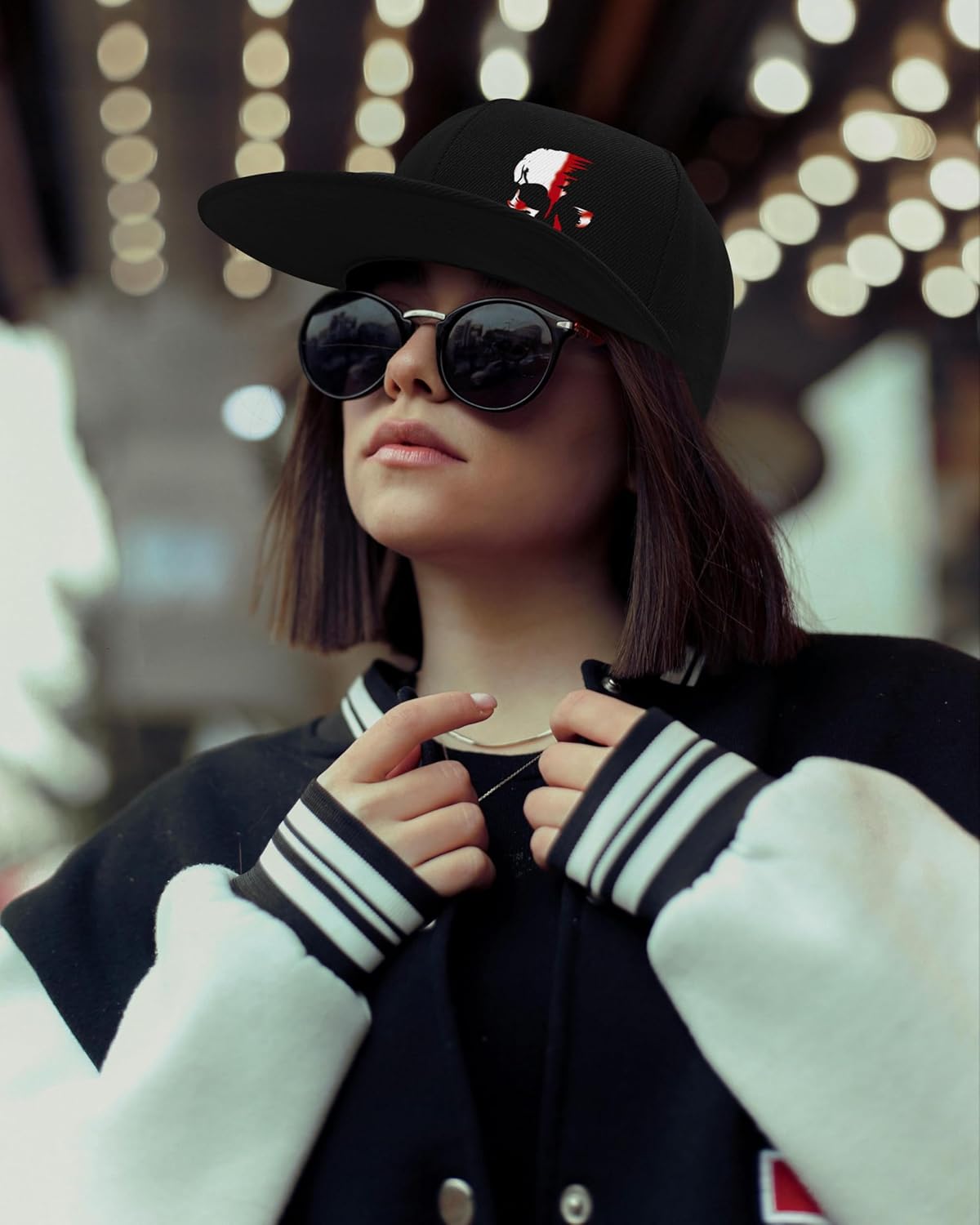 Tijeyi Black Snapback Hat with Cross Design