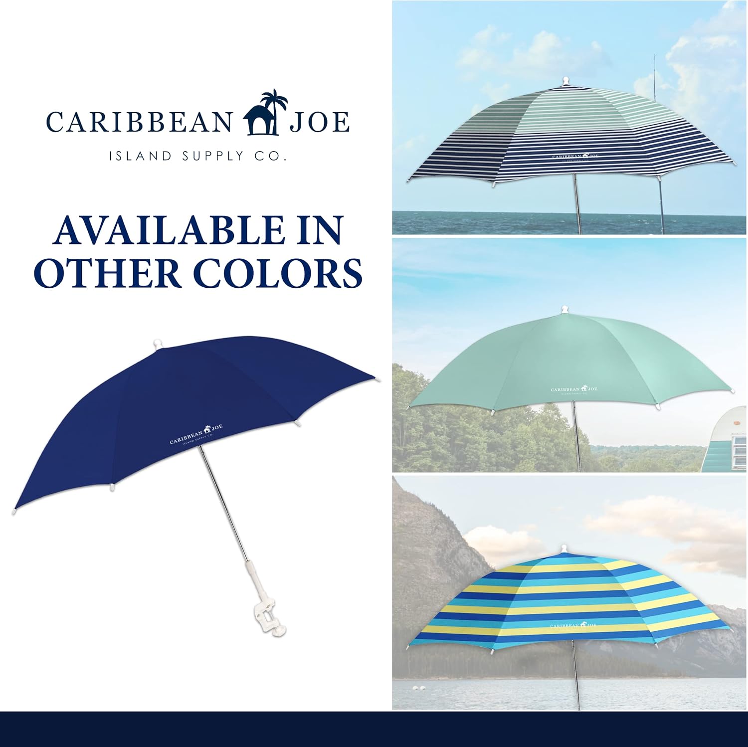 Caribbean Joe Tilt Beach Umbrella with UV Protection 1