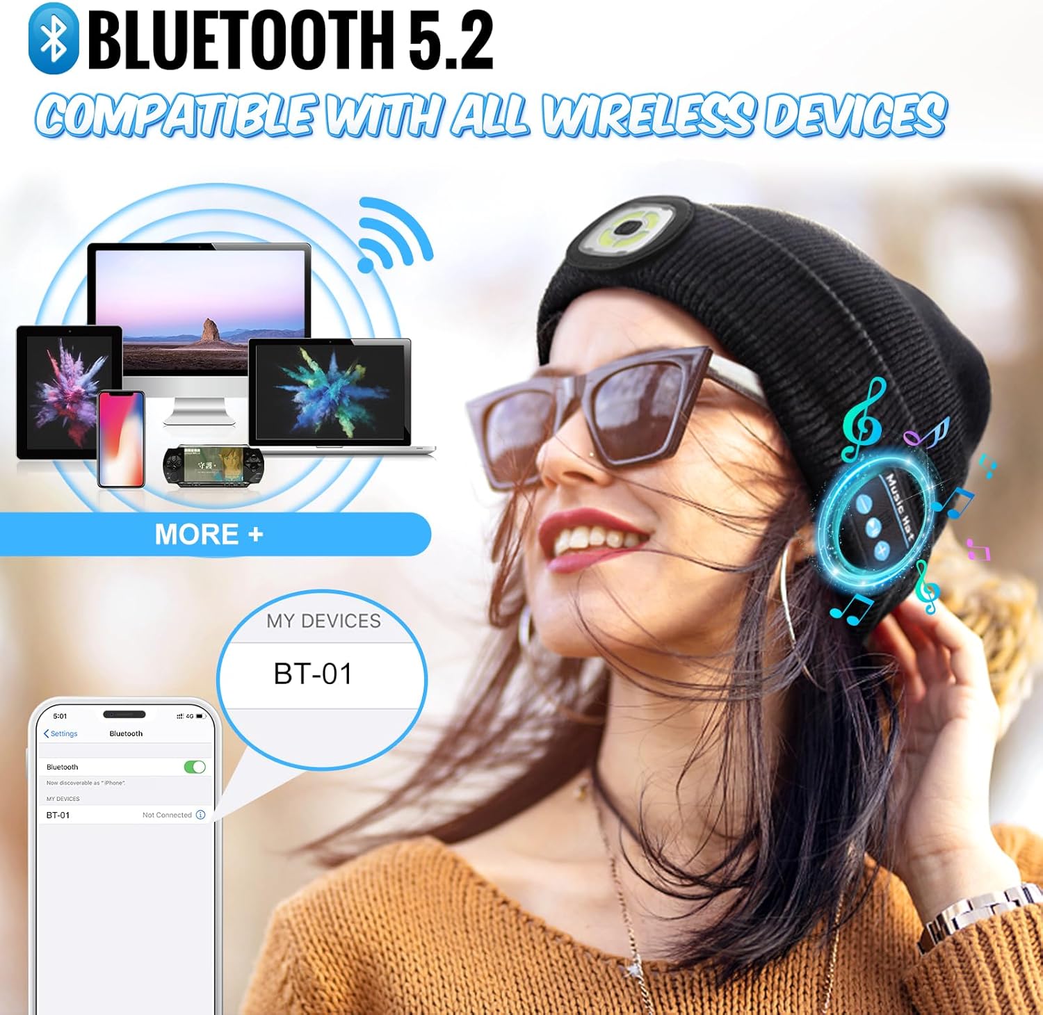 KEZKALS Bluetooth Beanie Hat for Men Women 1