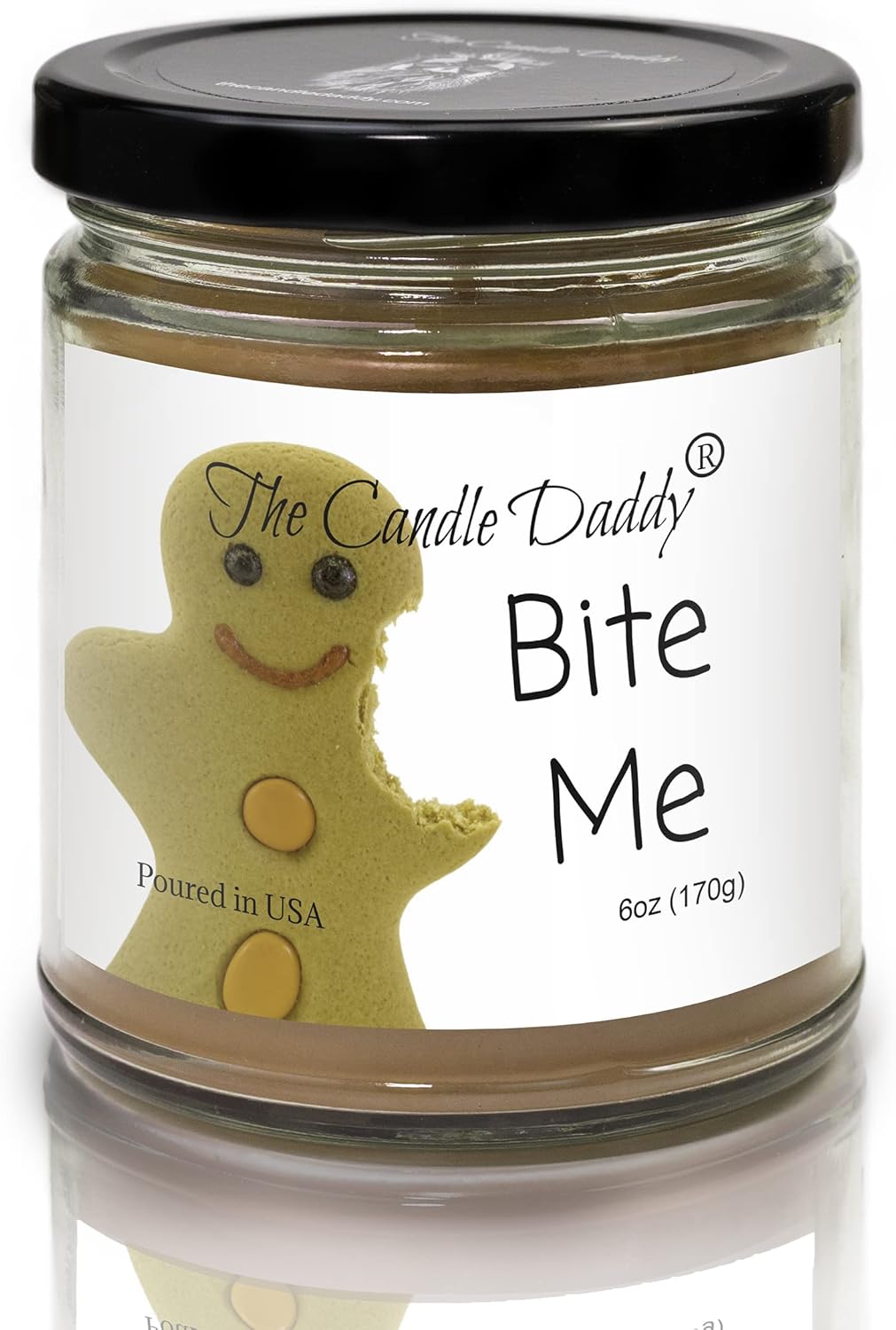 BITE ME - Christmas Gingerbread Cookie Scented Candle - 6 OZ Jar - 40 Hour Burn