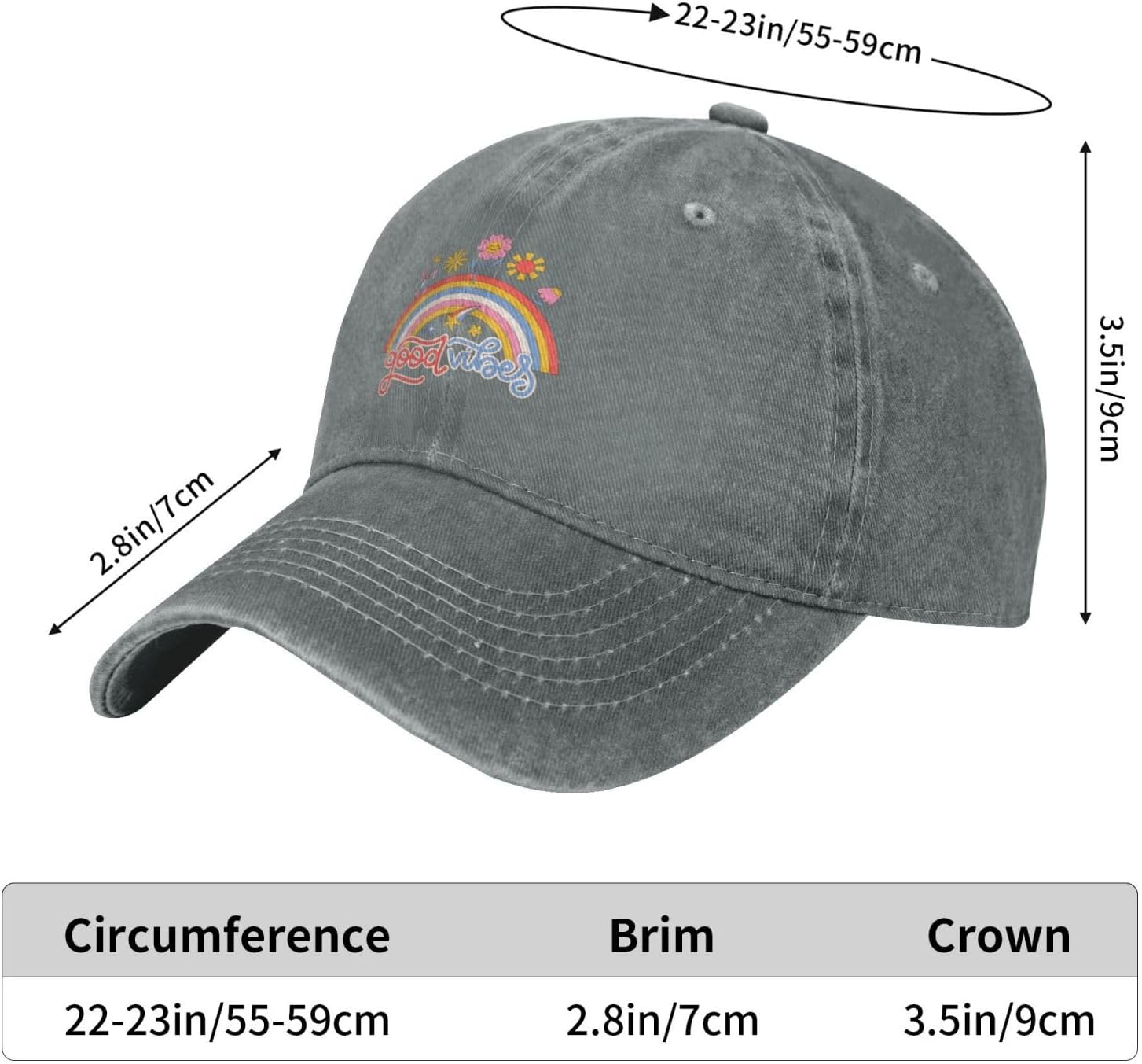 Beautiful Rainbow Baseball Cap for Men Women