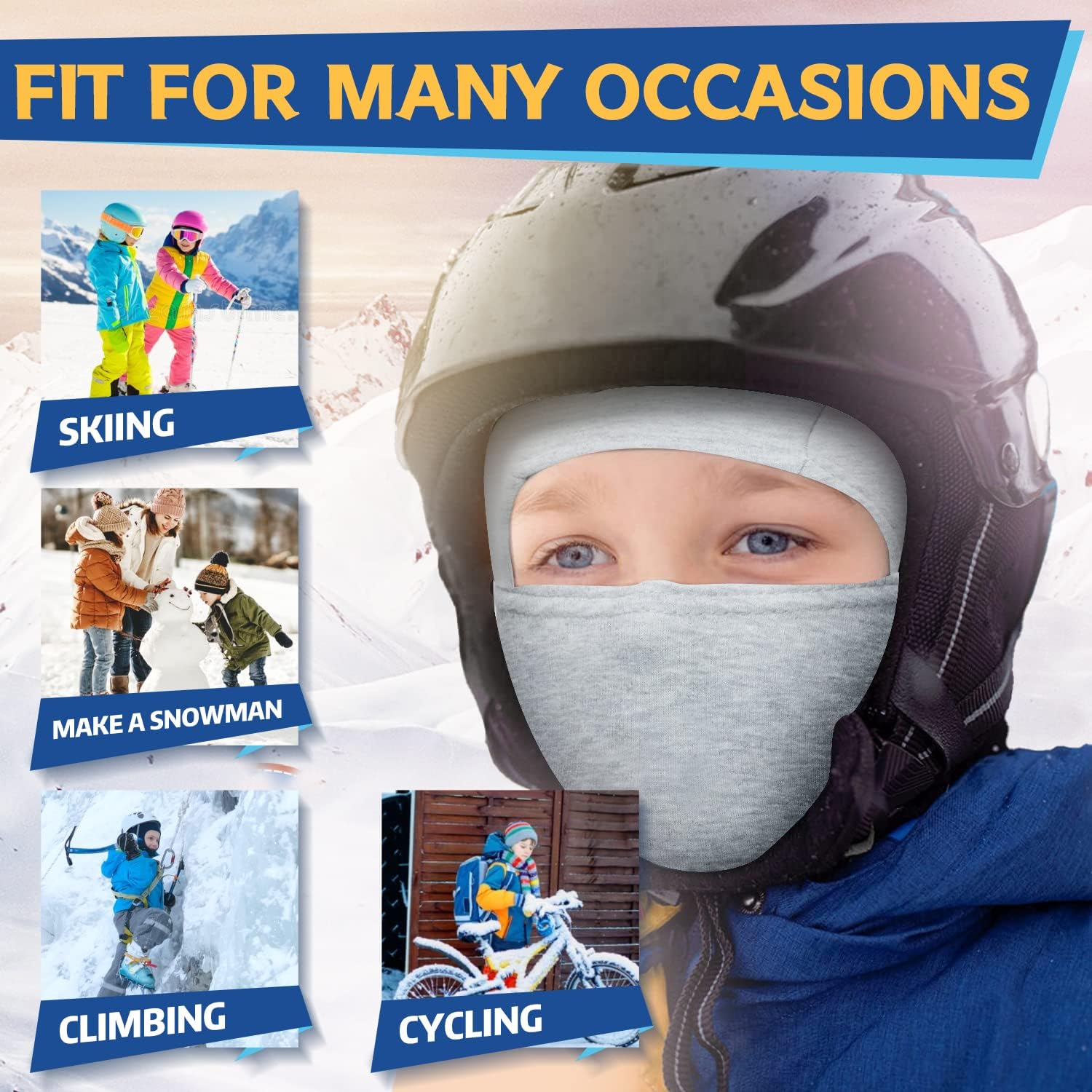 Kids Balaclava Face Mask - Winter Hat for Cold Weather Ski Mask
