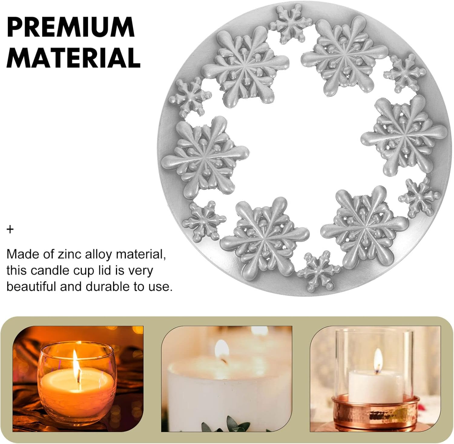 Luxshiny Snowflake Candle Cover with Lid