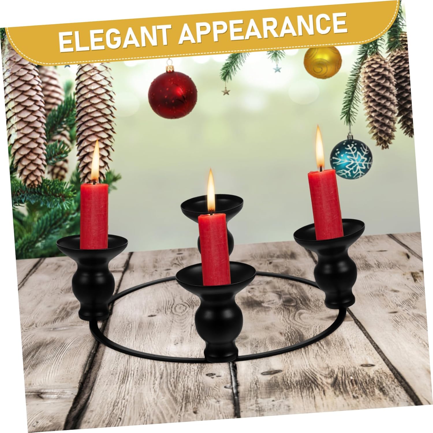 PRETYZOOM Wrought Iron Candle Holder Ring