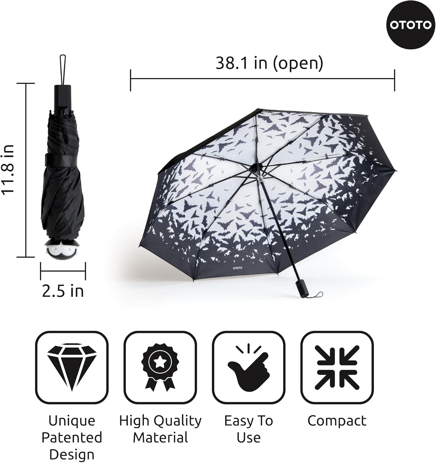 OTOTO Spookula Vampire Folding Umbrella