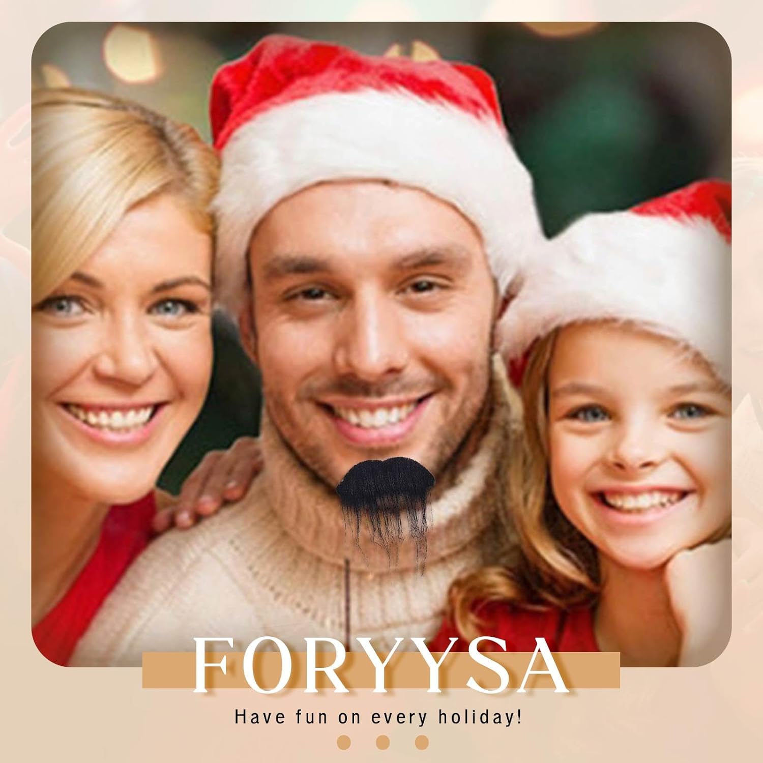 Foryysa Funny Costume Fake Mustache Cosplay Black Facial Hair Accessory