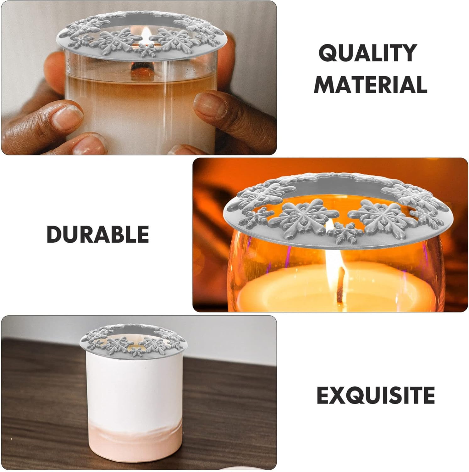 Luxshiny Snowflake Candle Cover with Lid