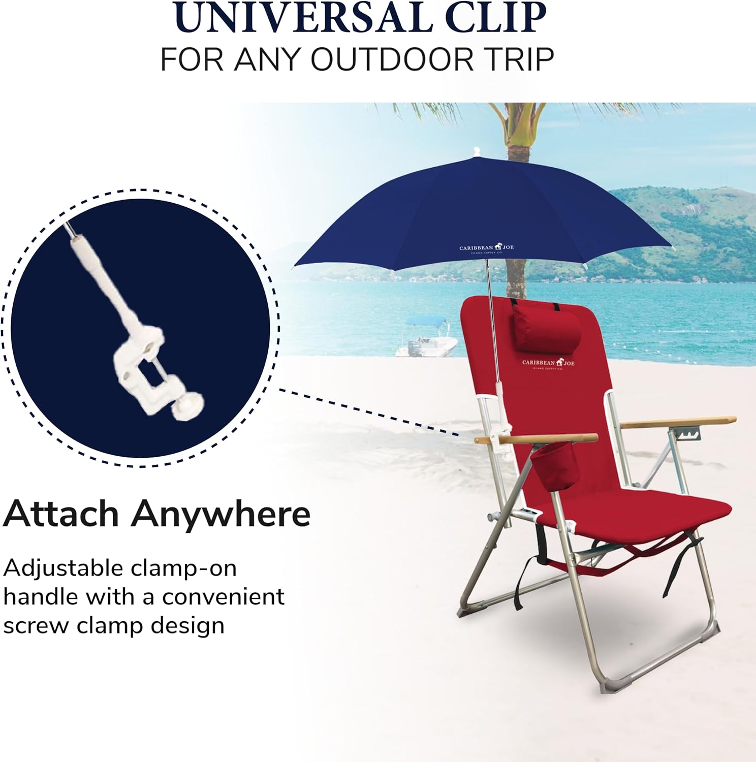 Caribbean Joe Tilt Beach Umbrella with UV Protection 1