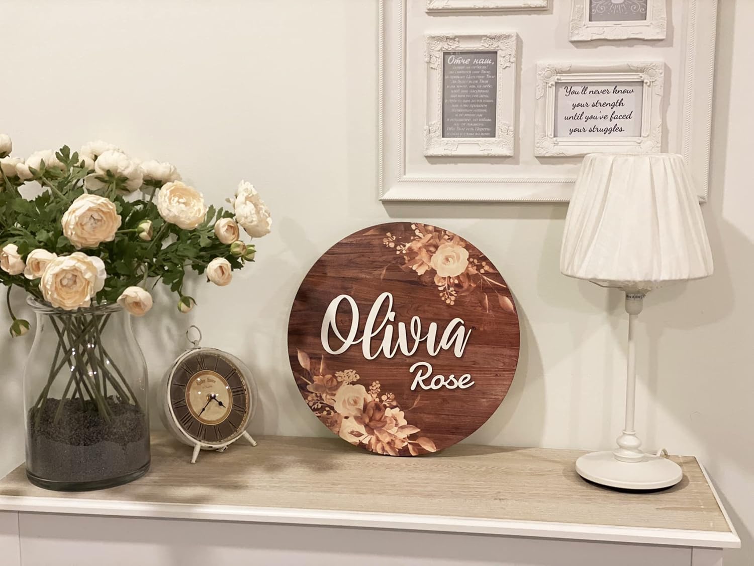 BEGENUINESTORE Personalized Custom Wood Name Sign for Baby Girl