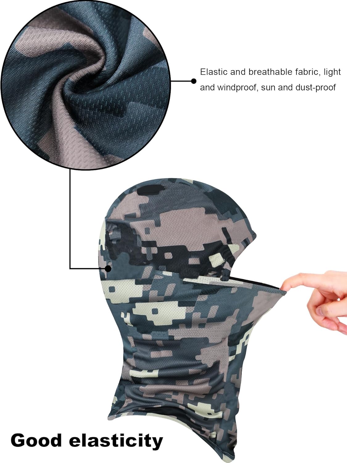 Blulu 3-Pack Camo Balaclava Face Mask for Outdoor