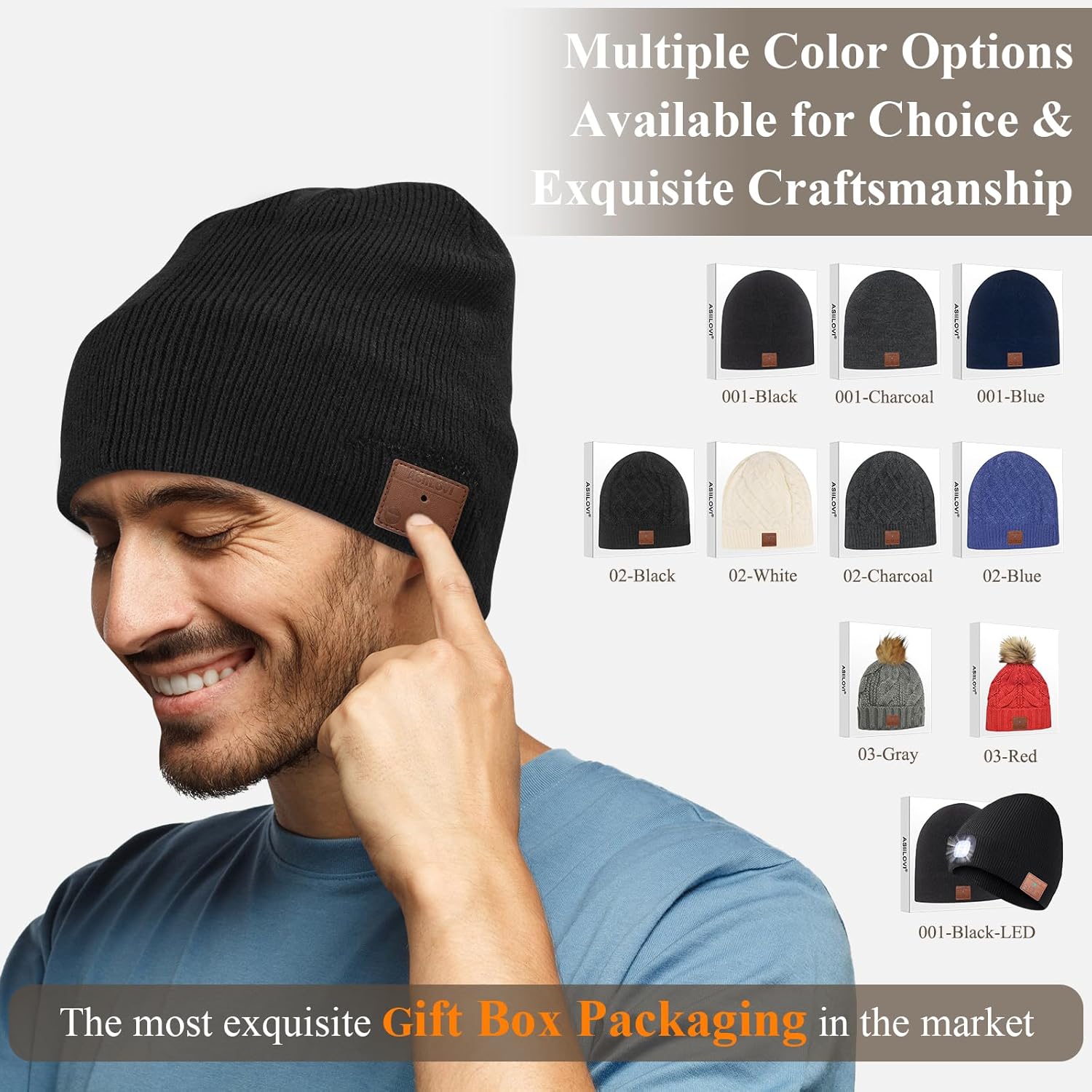 ASIILOVI Bluetooth Beanie with 20hr Playtime
