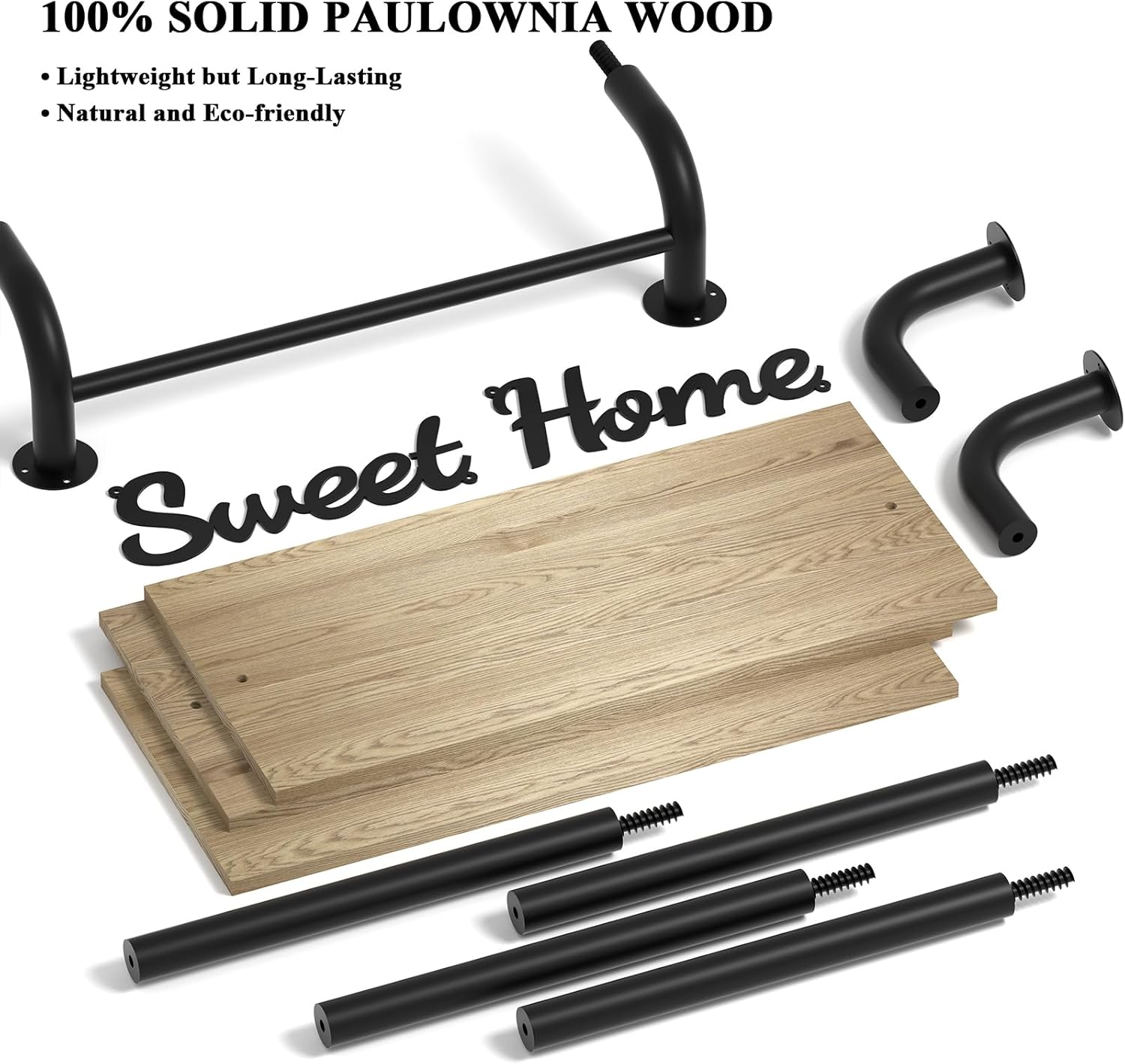 Tinpin 3-Tier Rustic Farmhouse Wall Shelf with Towel Rack