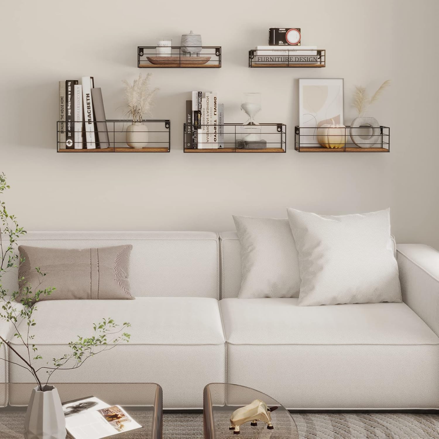 CRUGLA Floating Wall Shelves Set of 5