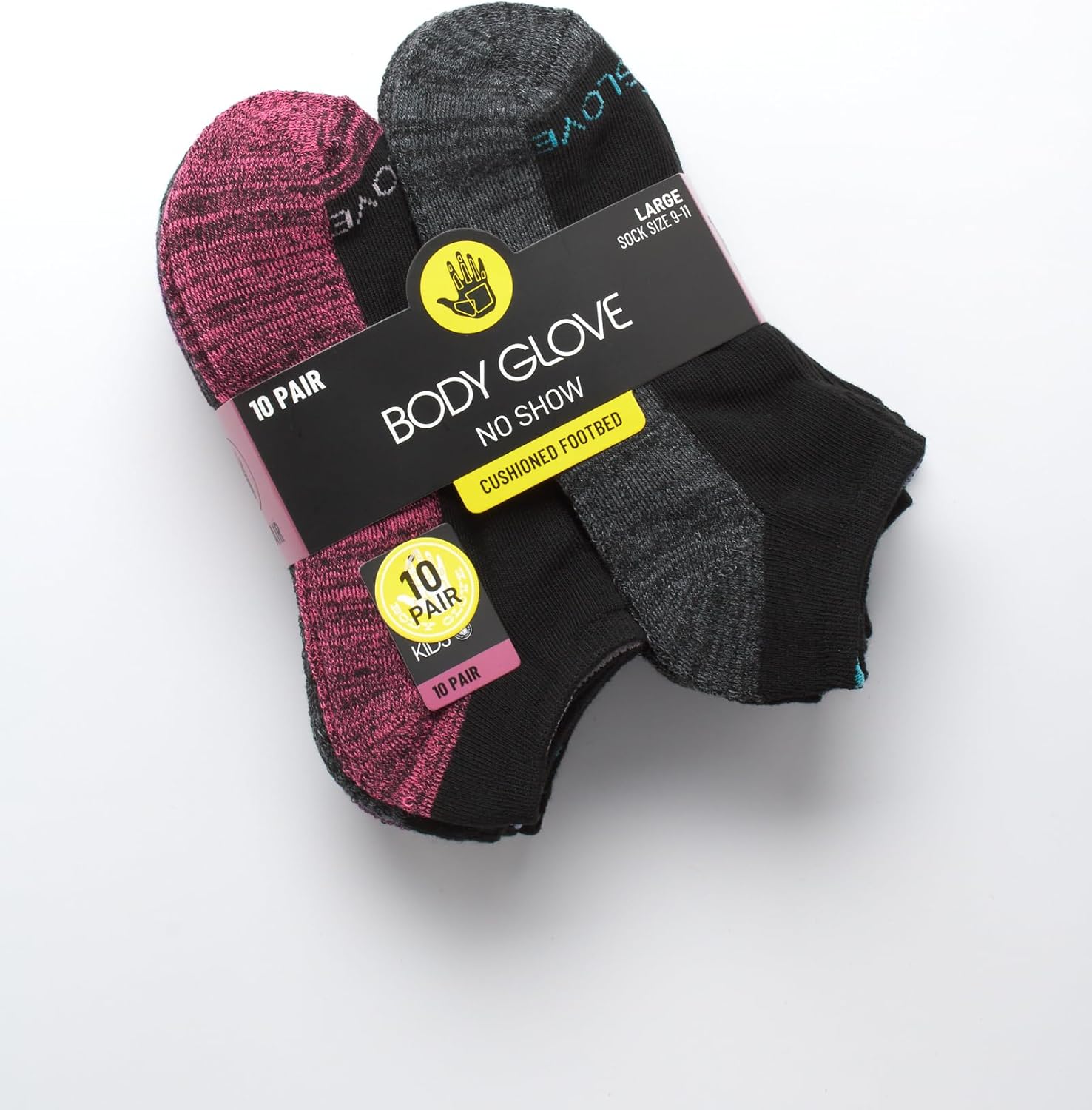 Body Glove Girls 10 Pack No Show Ankle Socks