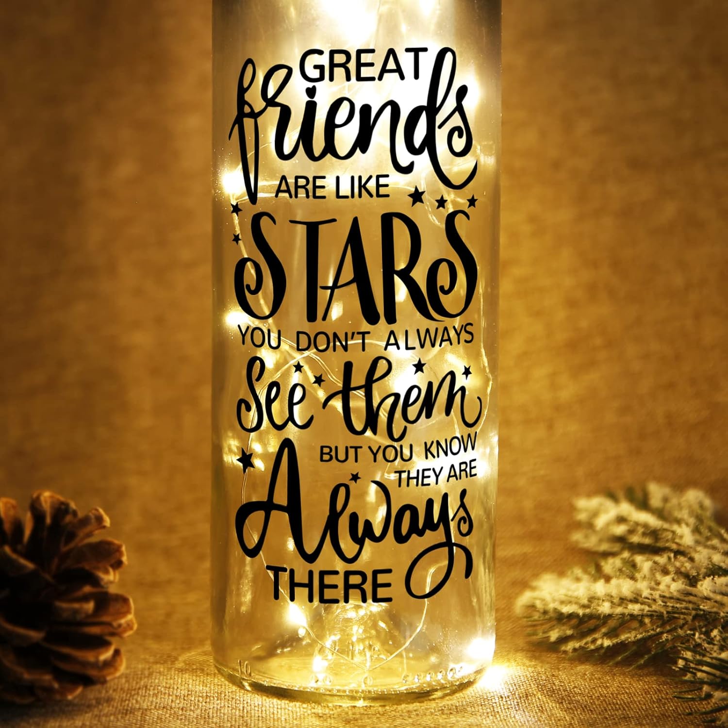 Christmas Gifts for Women - Friendship Bottle Light with Cork