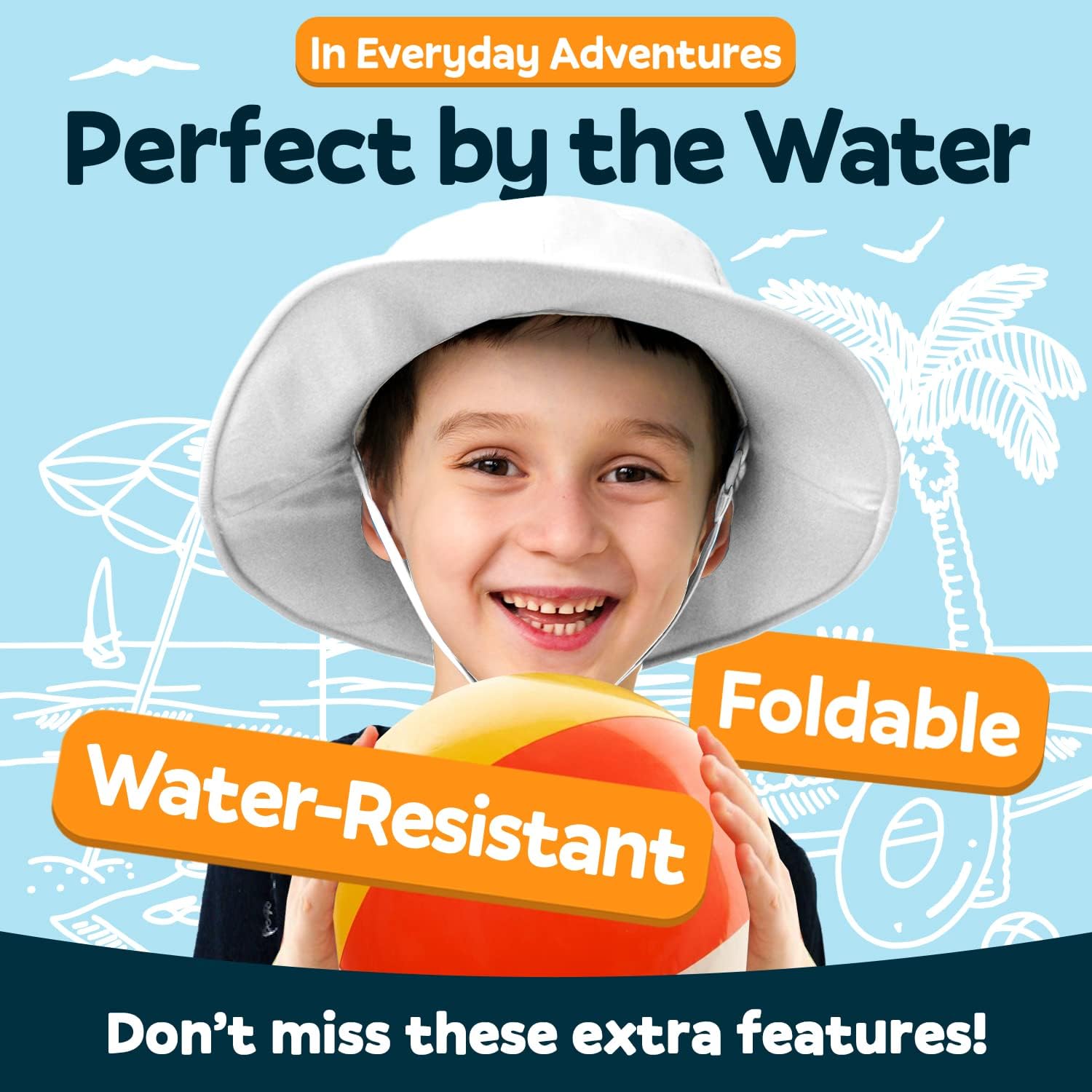 GearTOP Kids Sun Hat with UV Protection 2T-8 1