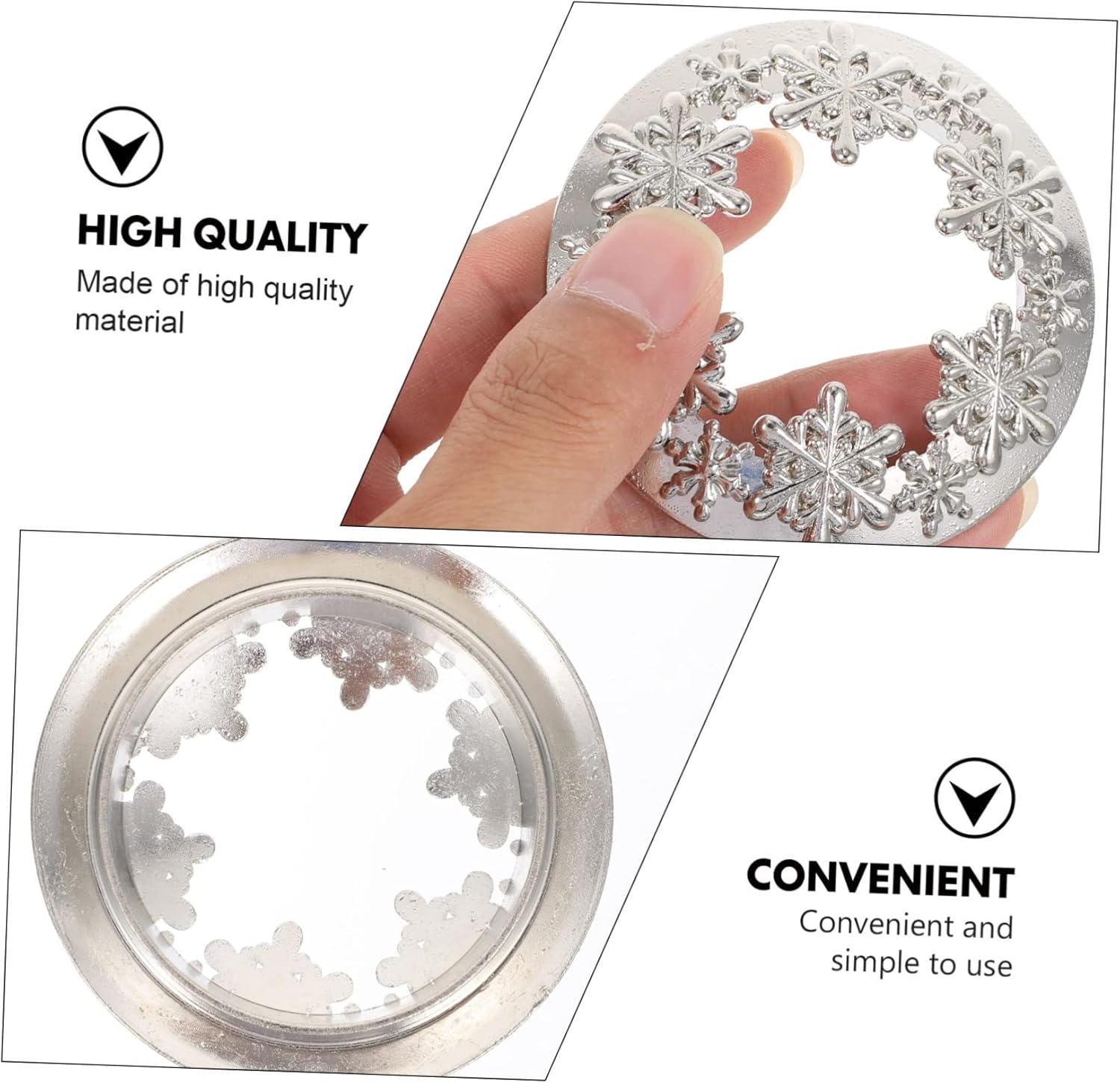 TOKIDNY Snowflake Candle Lid Zinc Alloy Christmas Decor 1