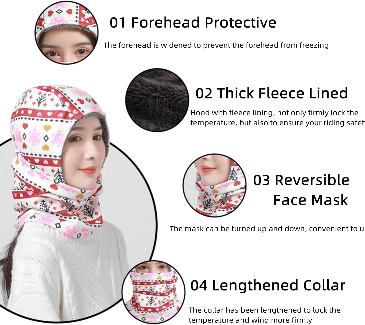 Kids Winter Thermal Fleece Balaclava Hood