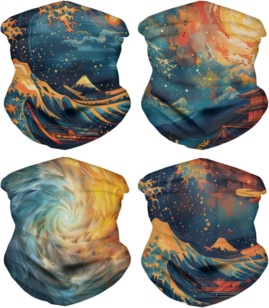 GLUDEAR 4 Pack Face Bandana Balaclava for Men Women
