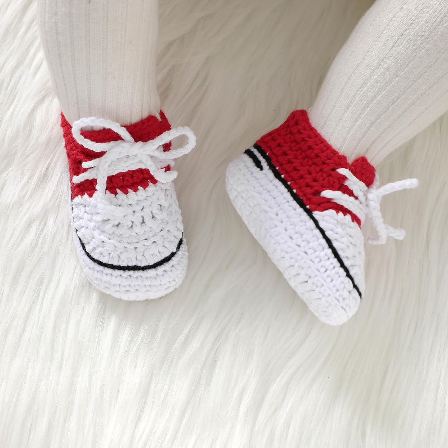 Mimixiong Baby Booties Soft Crochet Shoes for Newborns
