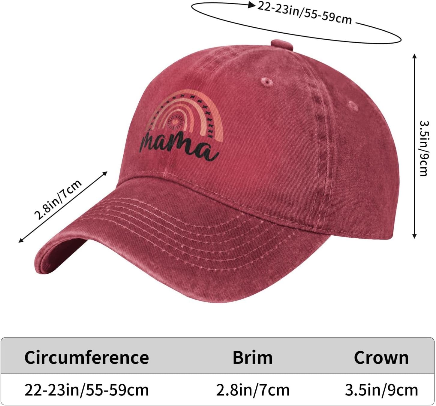 RTATBY Mama Vintage Washed Denim Baseball Cap