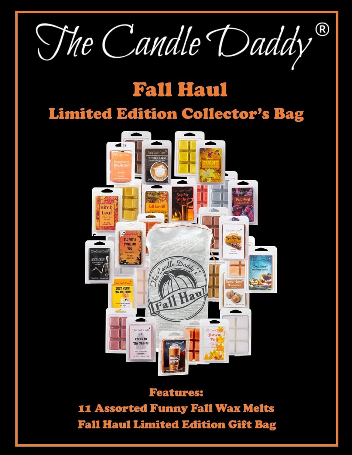 The Fall Haul - 11 Funny Fall Wax Melts in Collectors Bag