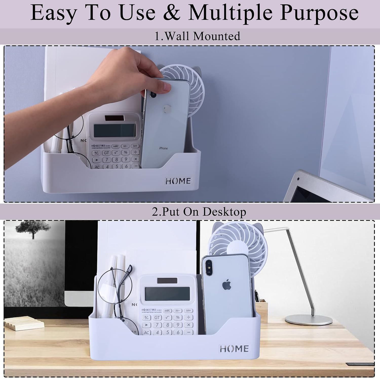 MATIMASU Bedside Shelf Organizer Storage Caddy Wall Mount Adhesive Box