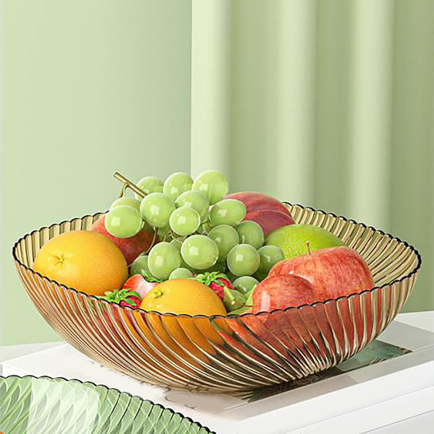 DXIXD Dark Green Decorative Fruit Bowl 1