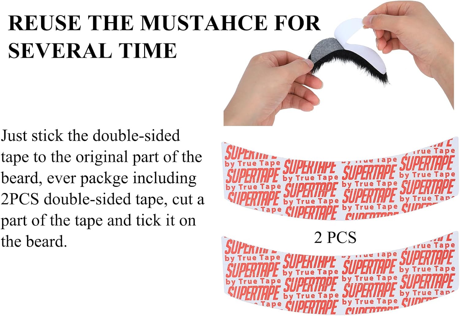 Self Adhesive Fake Mustache for Halloween Costume