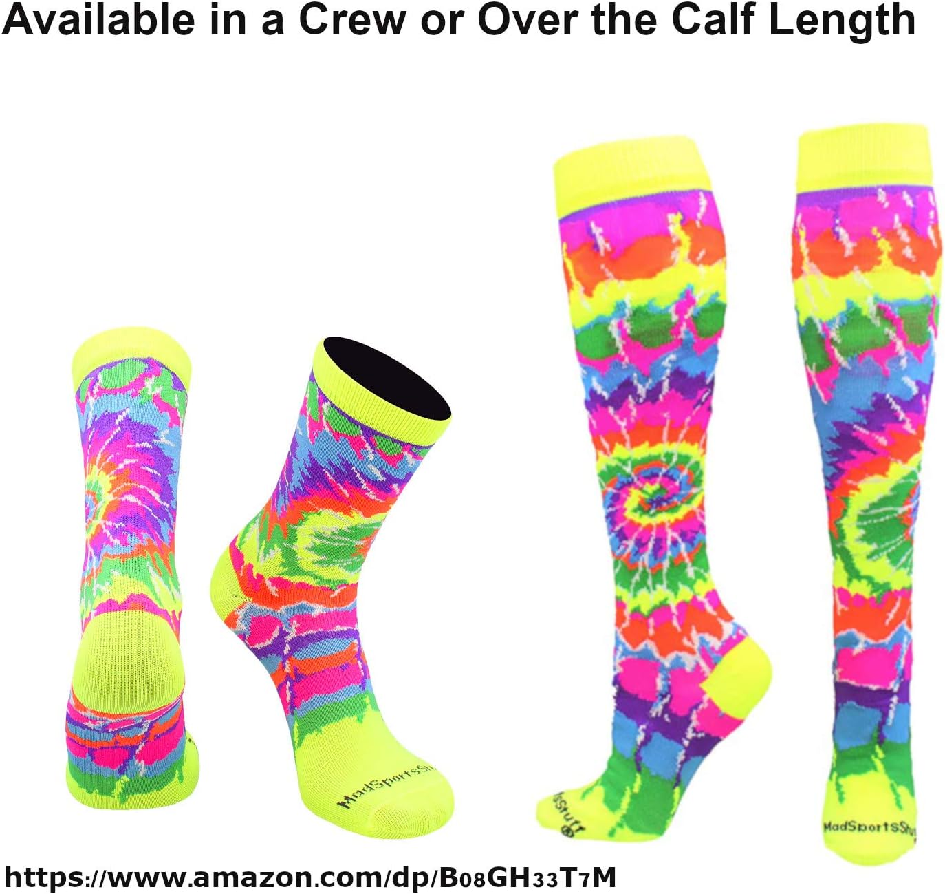 MadSportsStuff Tie Dye Socks for Sports