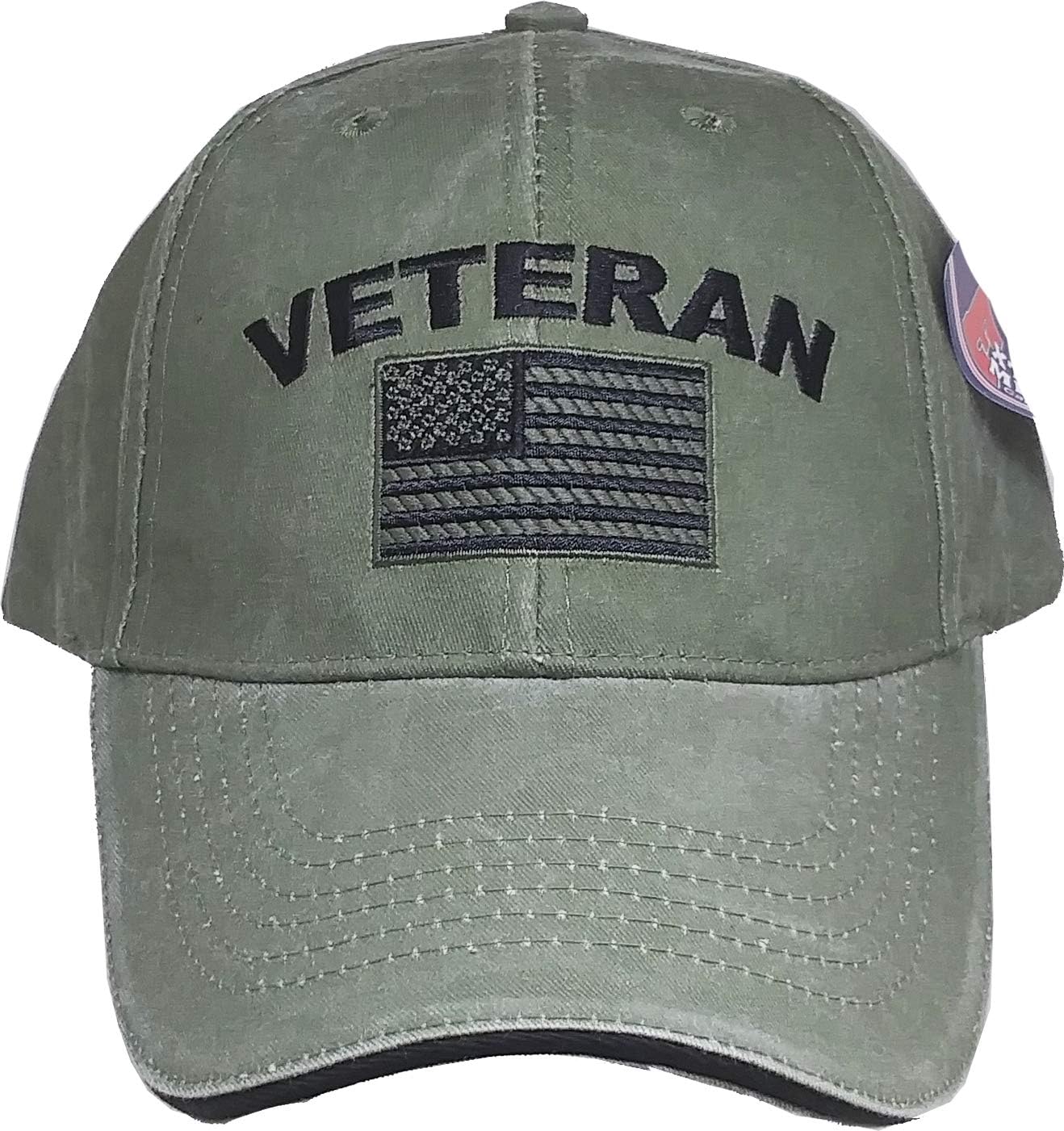 Eagle Crest Military Veteran US Flag Cap Green Adjustable