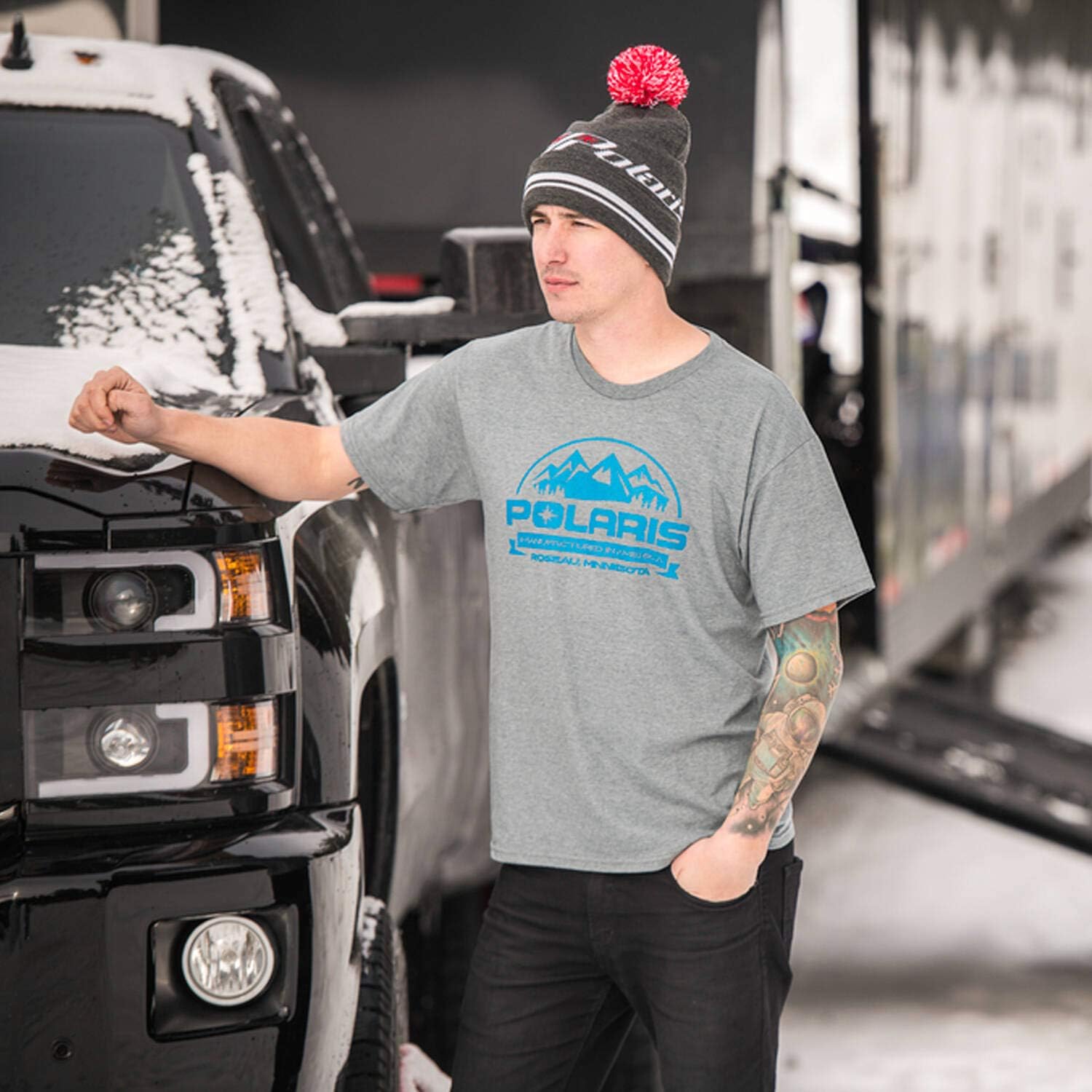 Polaris Knit Retro Cuff Beanie Black One Size