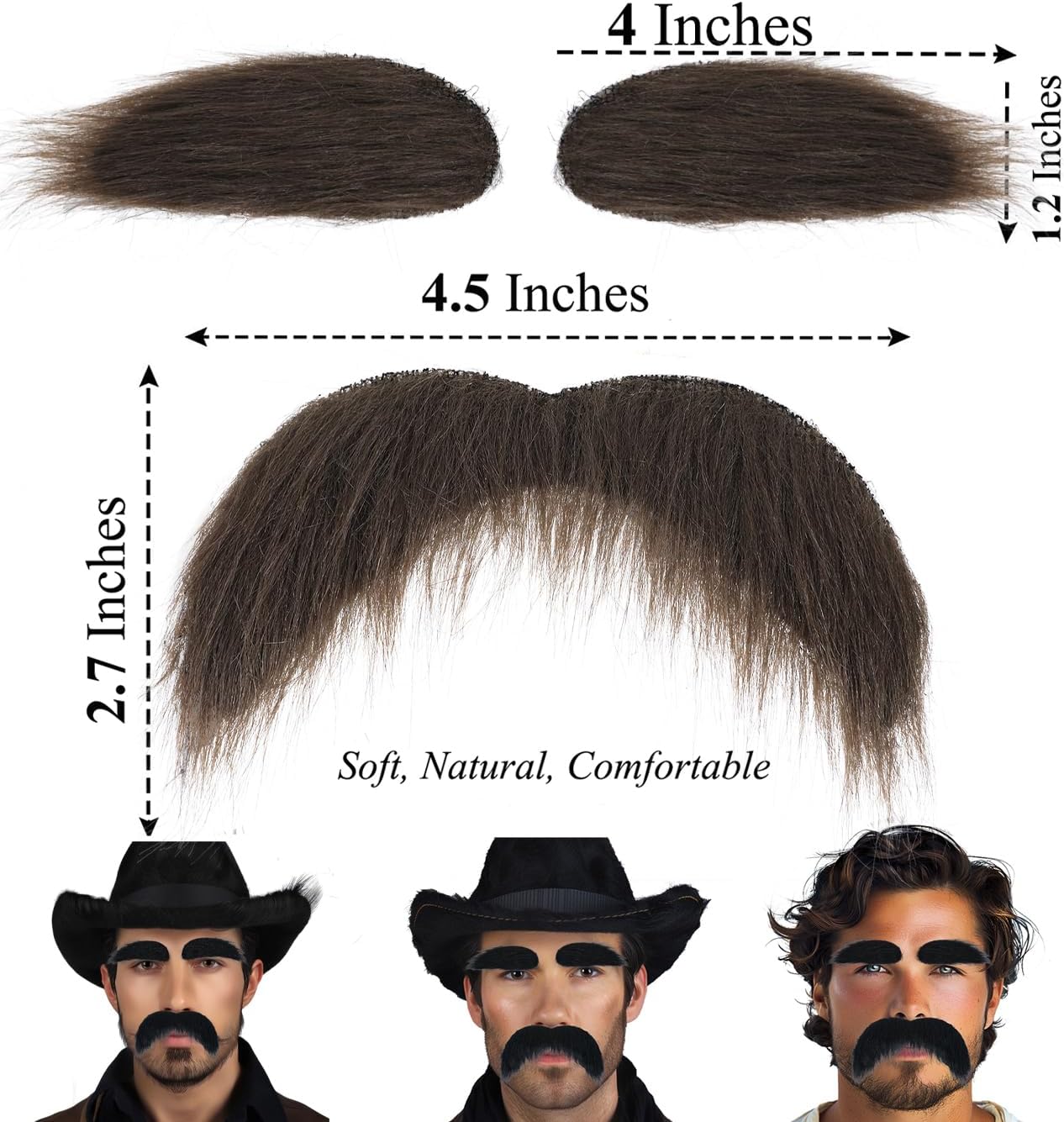 TWAYFEL Self-Adhesive Fake Mustache for Halloween Party