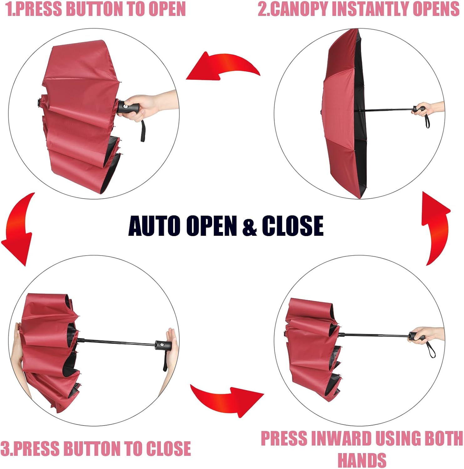Jexine 6 Pcs Compact Automatic Umbrella Set 1