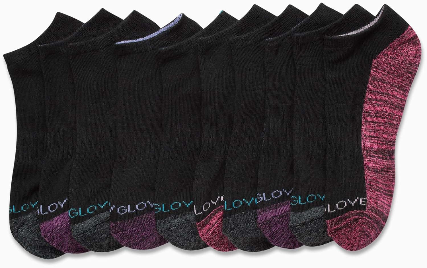 Body Glove Girls 10 Pack No Show Ankle Socks