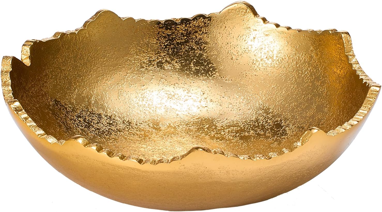 GUTE Gold Brass Half Moon Centerpiece Bowl with Rugged Edges 1