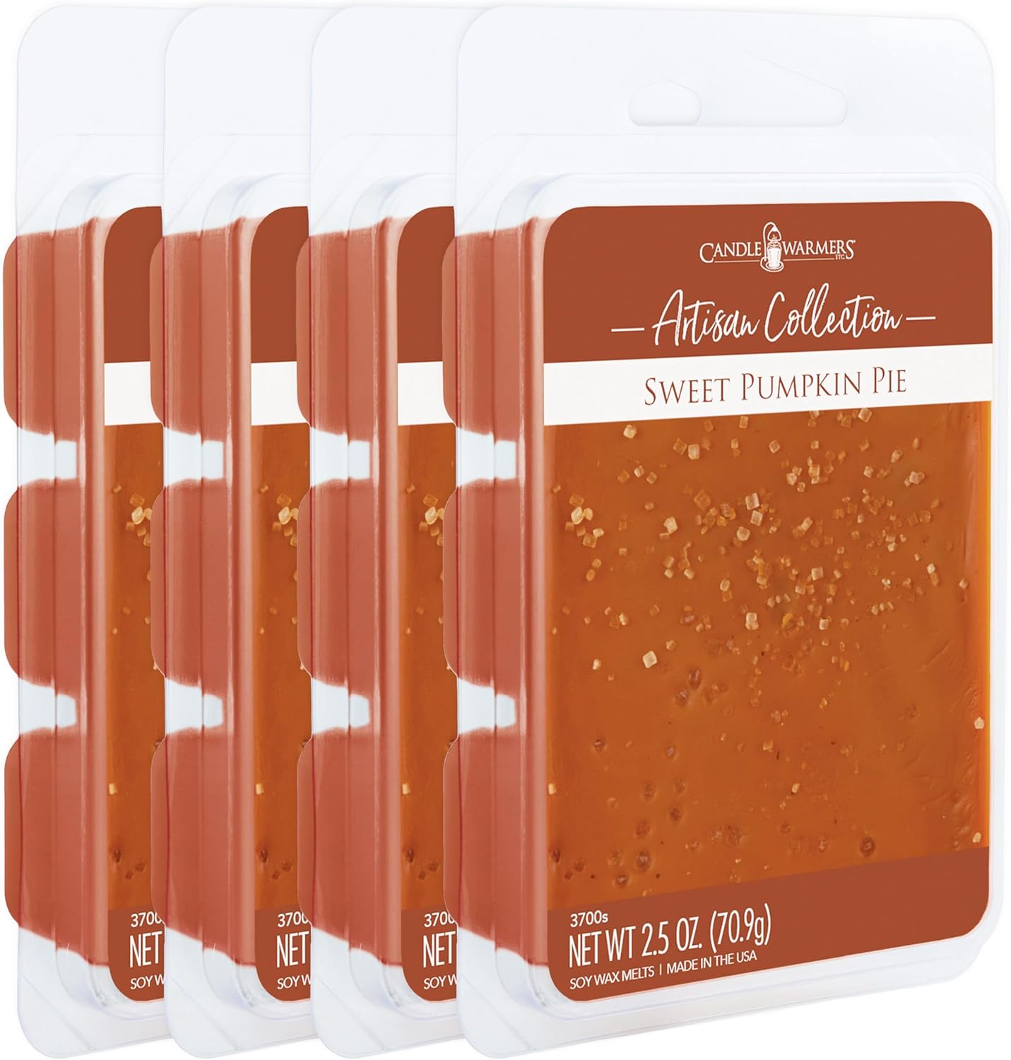 Candle Warmers Etc Artisan Wax Melts 25oz Sweet Pumpkin Pie 4-Pack